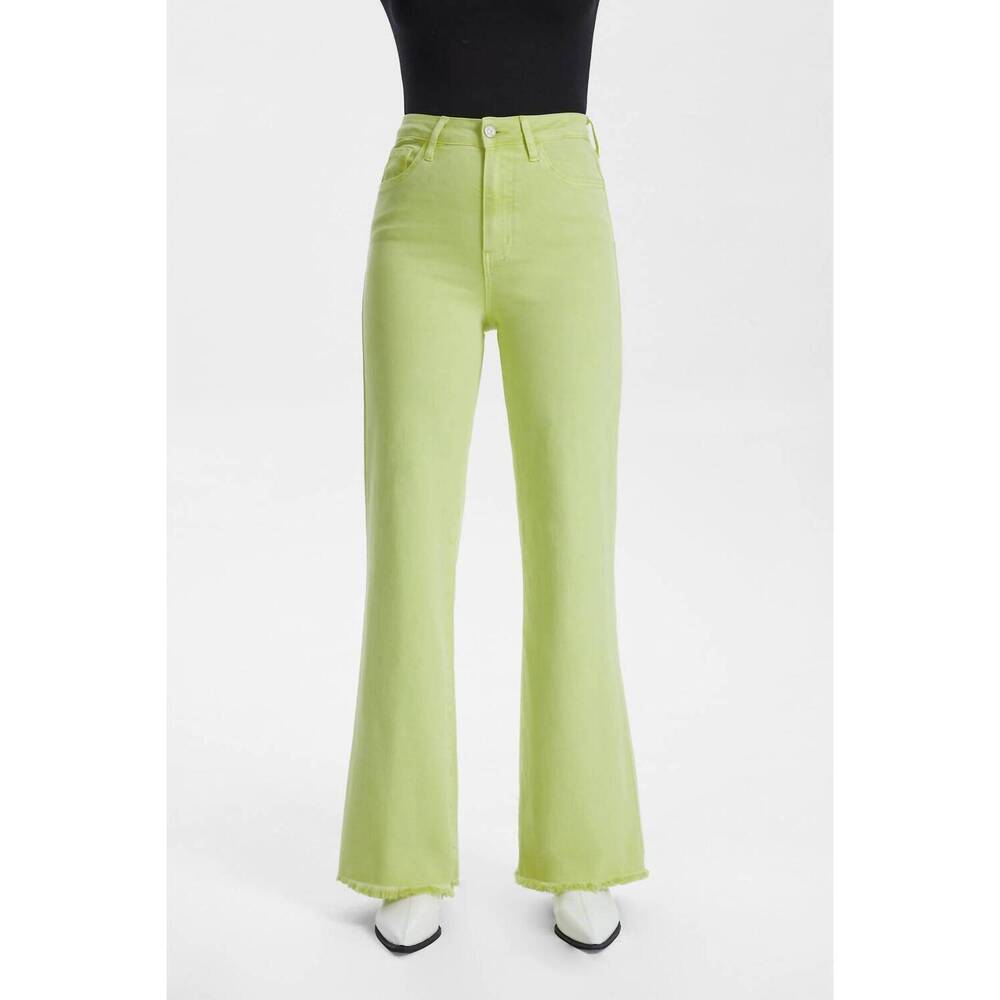 NEW BAYEAS stella high rise wide leg jeans in pistachio